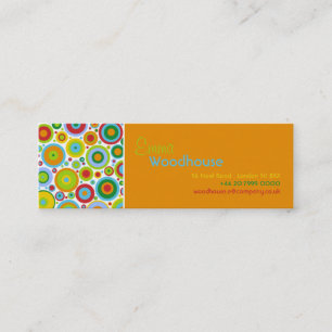 Funky Dots Orange Mini Business Card