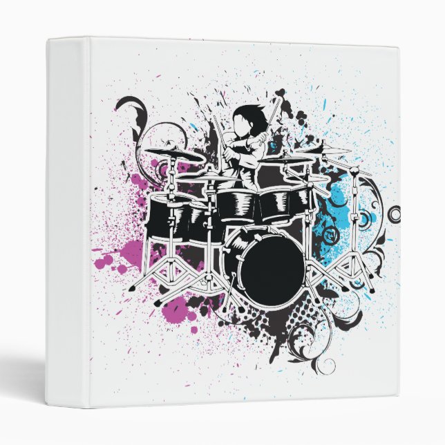 funky drummer vector design binder (Front/Spine)