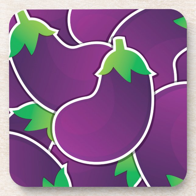 Funky eggplant coaster (Front)