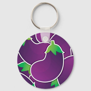 Funky eggplant keychain