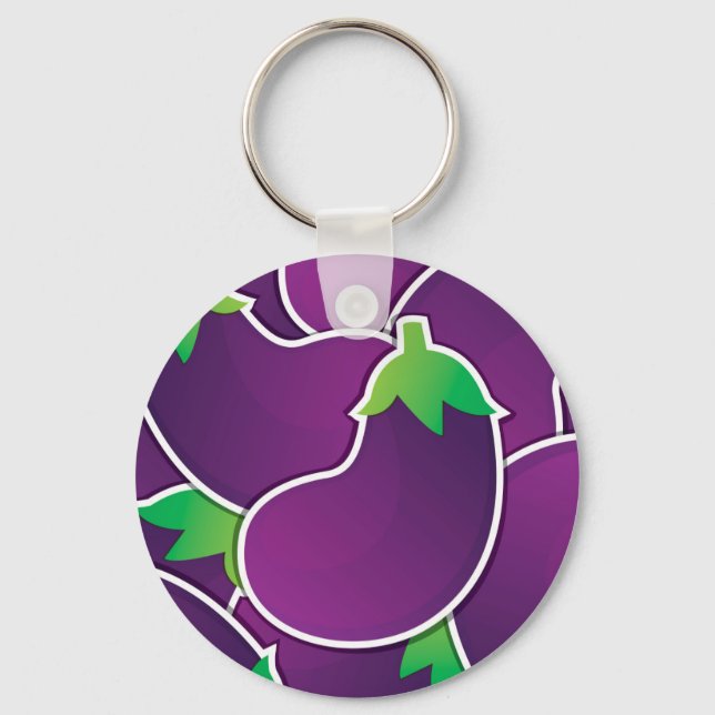 Funky eggplant keychain (Front)