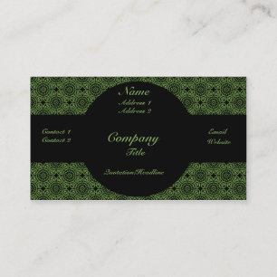 Funky Elegance Business Card, Green Card