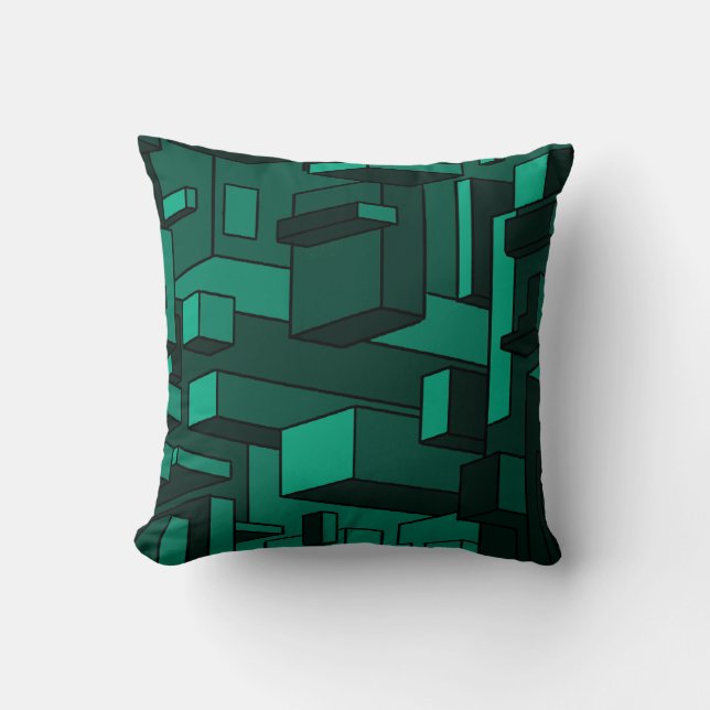 Funky Emerald Green Throw Pillow (Front)