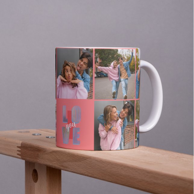 Funky Energetic I Love You Photo Collage Coffee Mug (Creator Uploaded)
