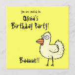 Funky Farm Chicken Birthday Party Invitation Bawk<br><div class="desc">Recycled, but you can choose your own type of paper. Choose your own background colour and type of gathering (shower, dance, ball, party, brunch, lunch, tea, dinner, picnic, race, etc). Add your own text on the back, along with the location and the phone number. Matching party favours and keepsakes for...</div>