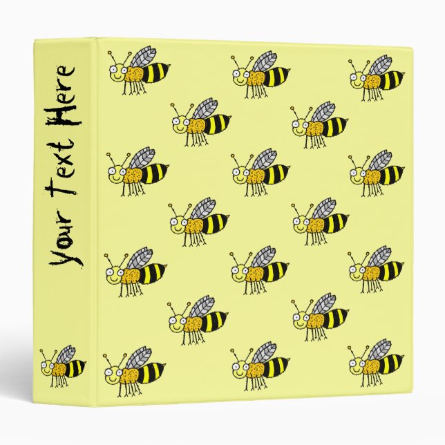 Funky Farm Honey Bee Pattern Binder (Front/Spine)