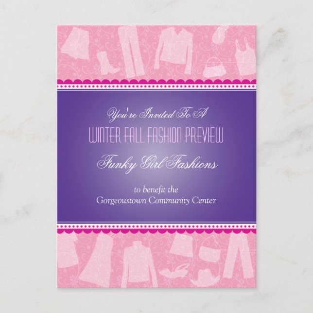 Funky Fashion Show Postcard (Front)