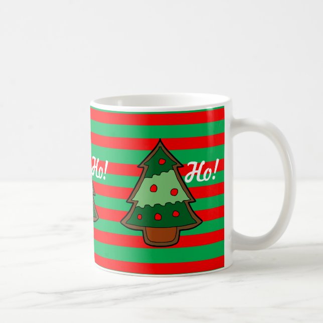 Funky Festive Stripes and Tree Coffee Mug (Right)