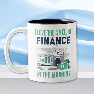 Funky Finance Mug Business Office Coworker Blue