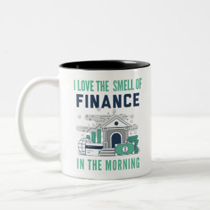 Funky Finance Mug Business Office Coworker Blue