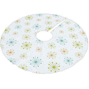Funky Firework Starbursts Mid Century Pattern Brushed Polyester Tree Skirt