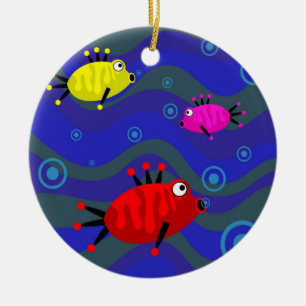 Funky Fish Ceramic Ornament
