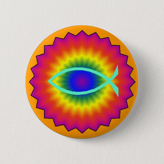 Funky Fish Eye Christian Button (Front)