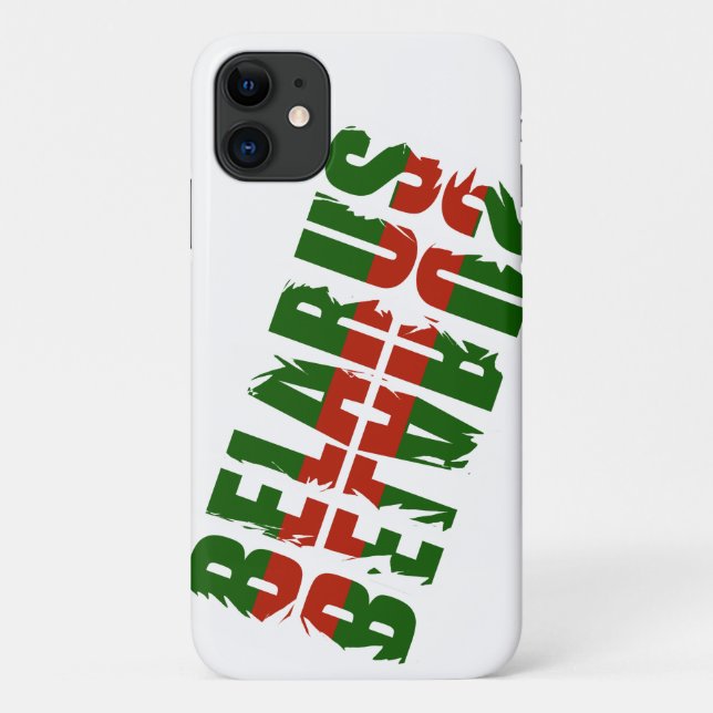 Funky Flag Colours Belarus Беларусь iPhone 11 Case (Back)