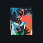 Funky Flamingo Canvas Print<br><div class="desc">Funky Flamingo II by June Erica Vess. Pink flamingoes are surrounded by abstract-looking tropical greenery in unique shapes and colours. | 133081GG</div>