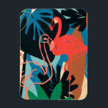 Funky Flamingo Magnet<br><div class="desc">Funky Flamingo II by June Erica Vess. Pink flamingoes are surrounded by abstract-looking tropical greenery in unique shapes and colours. | 133081GG</div>