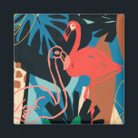 Funky Flamingo Magnet<br><div class="desc">Funky Flamingo II by June Erica Vess. Pink flamingoes are surrounded by abstract-looking tropical greenery in unique shapes and colours. | 133081GG</div>