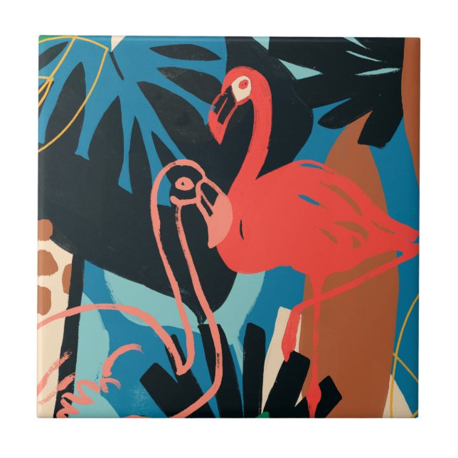 Funky Flamingo Tile (Front)
