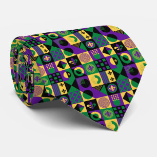 Funky Fleur de Lis Mardi Gras Tie
