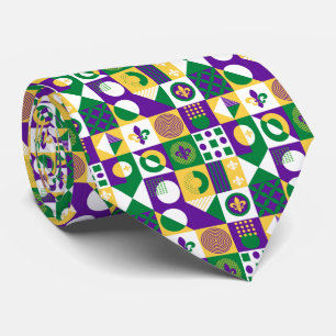 Funky Fleur de Lis Mardi Gras Tie
