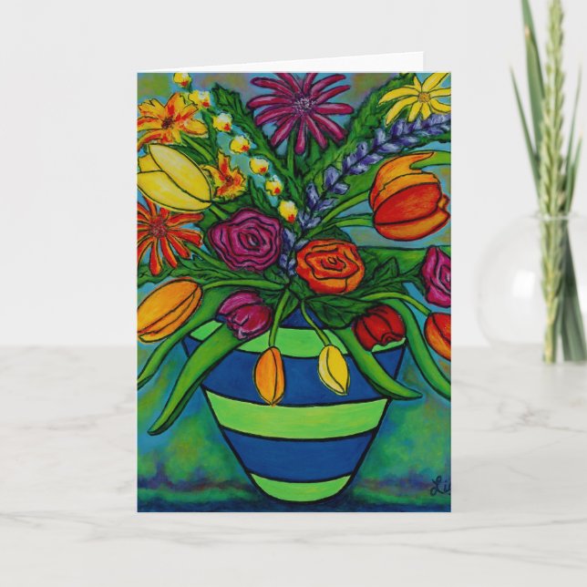 Funky Floral Greeting Cards (Front)