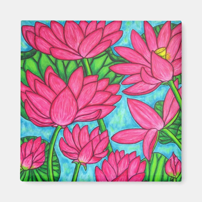 Funky Floral - Lotus Magnet (Front)