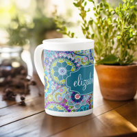 Funky Floral Pattern with Custom Name