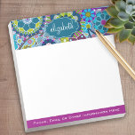 Funky Floral Pattern with Custom Name Notepad<br><div class="desc">Modern and stylish design for any woman or professional. A cute and trendy design for women. If you need to move things around,  click on the customize this button to make changes.</div>