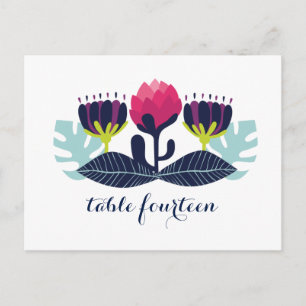 Funky Floral Table Number Postcard