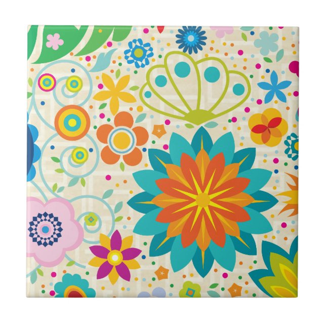 Funky Floral Tile (Front)