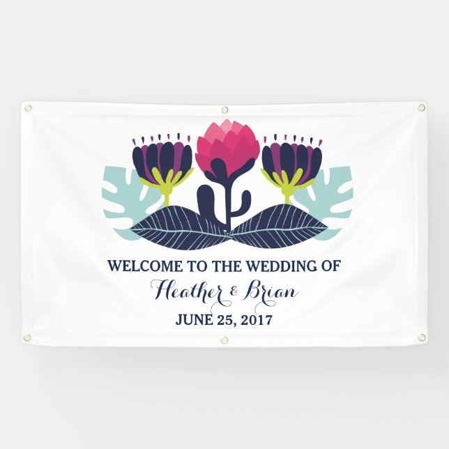 Funky Floral Wedding Banner (Horizontal)