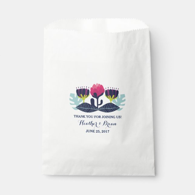 Funky Floral Wedding Favour Bags (Front)