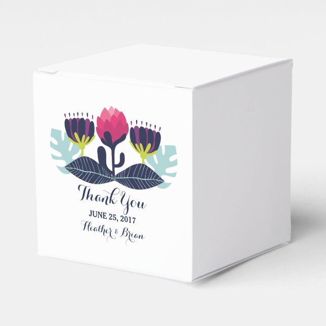 Funky Floral Wedding Favour Boxes (Front Side)