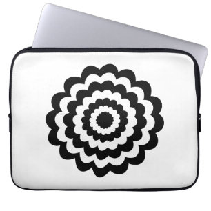 Funky Flower in Black and White. Laptop Sleeve