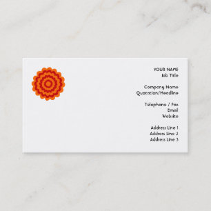 Funky Flower in Orange and Red. Business Card