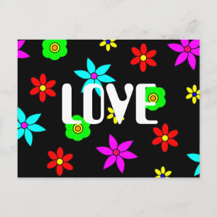 Funky Flower Love Explosion Postcard