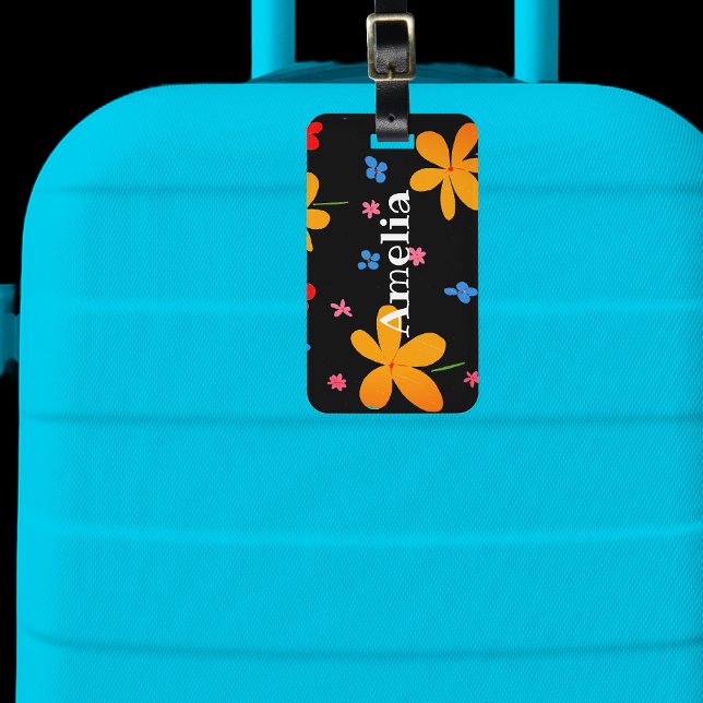 Funky Flower Personalized  Luggage Tag (Creator Uploaded)