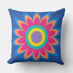 funky flower throw pillow
