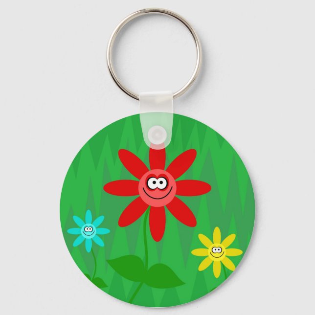 Funky Flowers Keychain (Front)