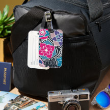 Funky Flowers Luggage Tag