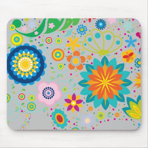 Funky Flowers Mouse Pad | Zazzle