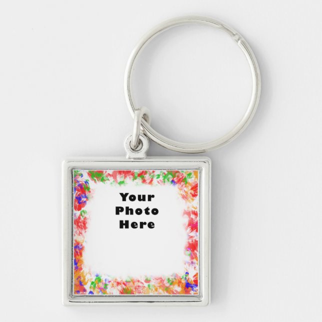 Funky Flowery Colour Frame Keychain (Front)