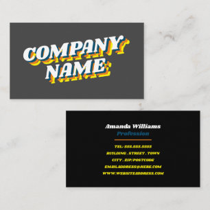 Funky Font Design, Retro Style Business Card