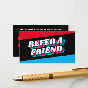 Funky Font Design, Retro Style Referral Card