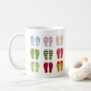 Funky footwear colorful Summer flip flops Coffee Mug