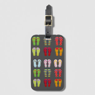 Funky footwear colorful Summer flip flops Luggage Tag