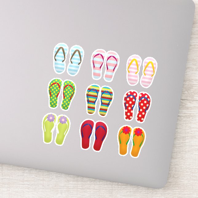 Funky footwear colourful Summer flip flops (Detail)