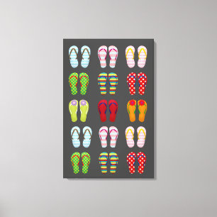 Funky footwear colourful Summer flip flops Canvas Print