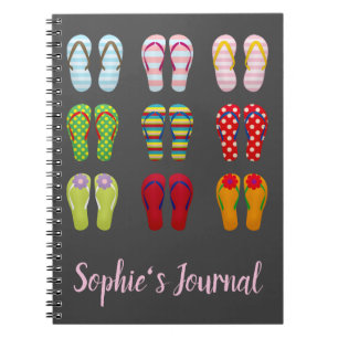 Funky footwear colourful Summer flip flops Notebook