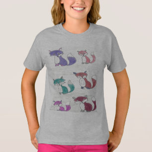 Funky Foxes Pattern T-Shirt